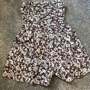 Abercrombie & Fitch Brown and White Floral Romper
